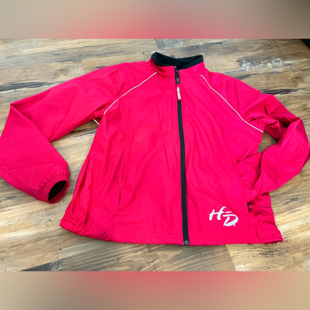Harley-Davidson Motorcycle XL Ladies Hot Pink Biker Jacket Windbreaker Coat Zip